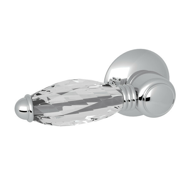 Rohl Universal Fit Crystal Toilet Tank Flush Handle In Polished Chrome C7950LCAPC